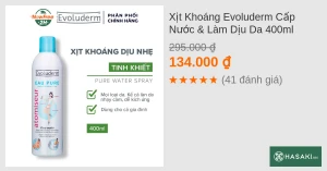 Xịt Khoáng Evoluderm Cấp Nước & Làm Dịu Da 400ml