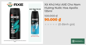 Xịt Khử Mùi AXE Cho Nam Hương Nước Hoa Apollo 135ml