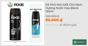 Xịt Khử Mùi AXE Cho Nam Hương Nước Hoa Black 135ml