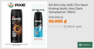 Xịt Khử Mùi AXE Cho Nam Hương Nước Hoa Dark Temptation 135ml