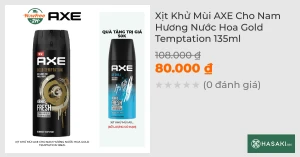 Xịt Khử Mùi AXE Cho Nam Hương Nước Hoa Gold Temptation 135ml