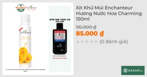 Xịt Khử Mùi Enchanteur Hương Nước Hoa Charming 150ml