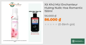 Xịt Khử Mùi Enchanteur Hương Nước Hoa Romantic 150ml