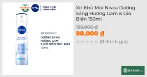 Xịt Khử Mùi Nivea Dưỡng Sáng Hương Cam & Gió Biển 150ml