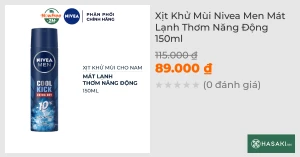 Xịt Khử Mùi Nivea Men Mát Lạnh Thơm Năng Động 150ml