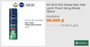 Xịt Khử Mùi Nivea Men Mát Lạnh Thơm Sảng Khoái 150ml