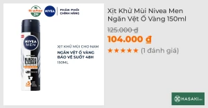 Xịt Khử Mùi Nivea Men Ngăn Vệt Ố Vàng 150ml