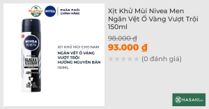 Xịt Khử Mùi Nivea Men Ngăn Vệt Ố Vàng Vượt Trội 150ml