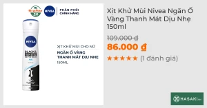 Xịt Khử Mùi Nivea Ngăn Ố Vàng Thanh Mát Dịu Nhẹ 150ml