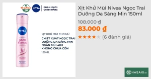 Xịt Khử Mùi Nivea Ngọc Trai Dưỡng Da Sáng Mịn 150ml