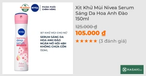 Xịt Khử Mùi Nivea Serum Sáng Da Hoa Anh Đào 150ml