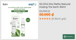 Xịt Khử Mùi Refre Natural Hương Trà Xanh 30ml