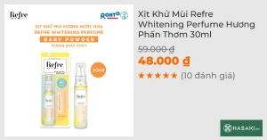 Xịt Khử Mùi Refre Whitening Perfume Hương Phấn Thơm 30ml