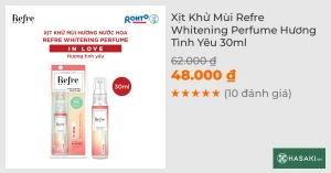 Xịt Khử Mùi Refre Whitening Perfume Hương Tình Yêu 30ml