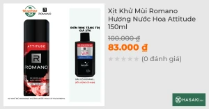 Xịt Khử Mùi Romano Hương Nước Hoa Attitude 150ml