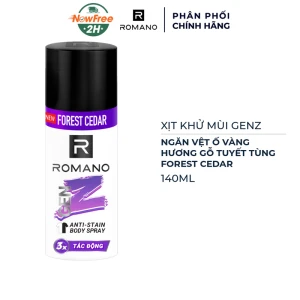 Xịt Khử Mùi Romano Ngăn Ố Vàng Hương Gỗ Tuyết Tùng 140ml