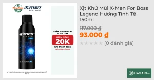 Xịt Khử Mùi X-Men For Boss Legend Hương Tinh Tế 150ml