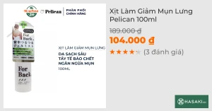 Xịt Làm Giảm Mụn Lưng Pelican 100ml
