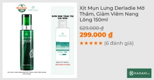 Xịt Mụn Lưng Derladie Mờ Thâm, Giảm Viêm Nang Lông 150ml