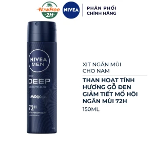 Xịt Ngăn Mùi Nivea Men Than Hoạt Tính Hương Gỗ Đen 150ml
