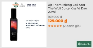Xịt Thơm Miệng Loli And The Wolf Juicy Kiss Vị Đào 20ml