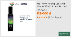 Xịt Thơm Miệng Loli And The Wolf Vị Táo Xanh 20ml