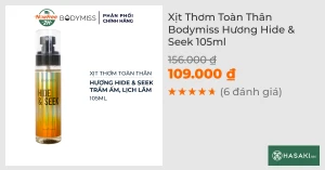 Xịt Thơm Toàn Thân Bodymiss Hương Hide & Seek 105ml