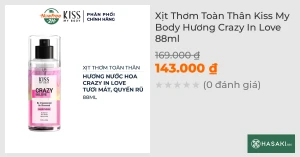 Xịt Thơm Toàn Thân Kiss My Body Crazy In Love 88ml