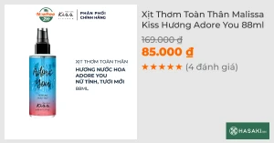 Xịt Thơm Toàn Thân Malissa Kiss Hương Adore You 88ml
