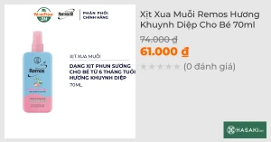 Xịt Xua Muỗi Remos Hương Khuynh Diệp Cho Bé 70ml