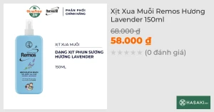 Xịt Xua Muỗi Remos Hương Lavender 150ml