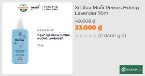 Xịt Xua Muỗi Remos Hương Lavender 70ml