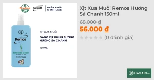 Xịt Xua Muỗi Remos Hương Sả Chanh 150ml