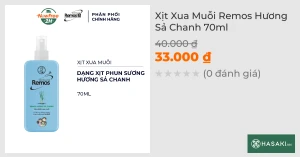 Xịt Xua Muỗi Remos Hương Sả Chanh 70ml