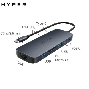 Adapter chuyển đổi Type C 11 in 1 HyperDrive Next HD4006