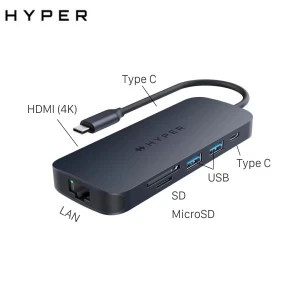 Adapter chuyển đổi Type C 8 in 1 HyperDrive Next HD4004