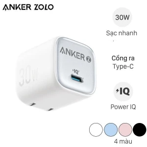 Adapter Sạc Type C IQ3 GaN 30W Anker Zolo A2698