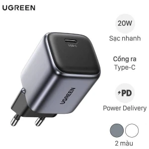 Adapter Sạc Type C PD QC 4.0 GaN 20W Ugreen Nexode CD318