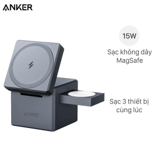 Đế sạc không dây MagSafe 3 in 1 15W Anker 737 Cube Y1811