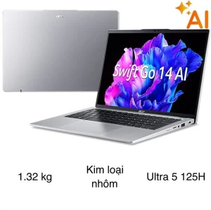 Laptop Acer Swift Go 14 AI 73 53X7 - NX.KSLSV.001 (Ultra 5 125H, 16GB, 512GB, 2.8K 120Hz, Win11)