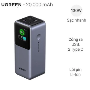 Pin sạc dự phòng 20000mAh Type C PD QC 3.0 130W Ugreen PB721