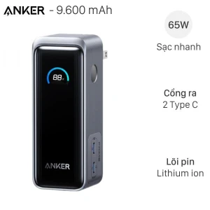 Pin sạc dự phòng 9600mAh Type C PD 65W Anker Prime Fusion A1339 tích hợp Adapter sạc