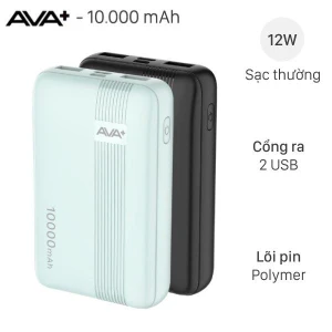 Pin sạc dự phòng Polymer 10000mAh 12W AVA DS808A