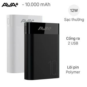 Pin sạc dự phòng Polymer 10000mAh 12W AVA JP299