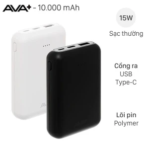 Pin sạc dự phòng Polymer 10000mAh Type C 15W AVA DS2107