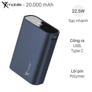 Pin sạc dự phòng Polymer 20000mAh Type C PD QC 3.0 22.5W Xmobile A16