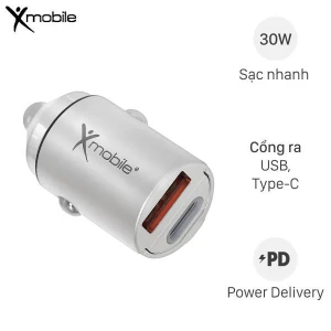 Sạc xe hơi 2 cổng USB Type C PD QC 3.0 30W Xmobile SN-571