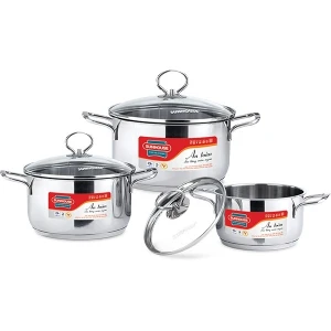 Bộ 3 nồi inox 5 đáy Sunhouse SH888