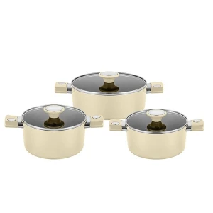 Bộ 3 nồi nhôm 6 lớp chống dính vân đá ánh kim siêu bền Elmich EL -5204BE 18cm/20cm/24cm