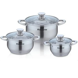 Bộ nồi inox 3 chiếc nắp kính Kangaroo KG878